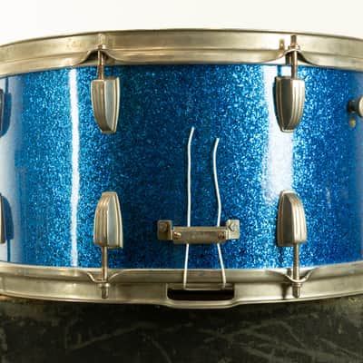 1960 Ludwig 8x15 Blue Sparkle Festival Model School Concert Drum image 6