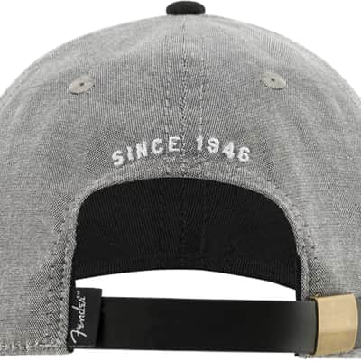 Fender Hipster Dad Hat, Grey & Black, One Size Fits Most image 2