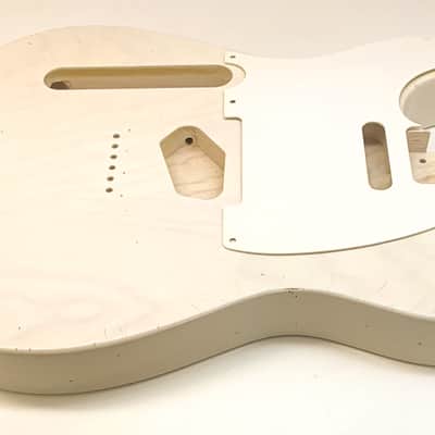 4lbs 2oz BloomDoom Nitro Lacquer Aged Relic White Blonde LEFTY T-Style Vintage Guitar Body image 5