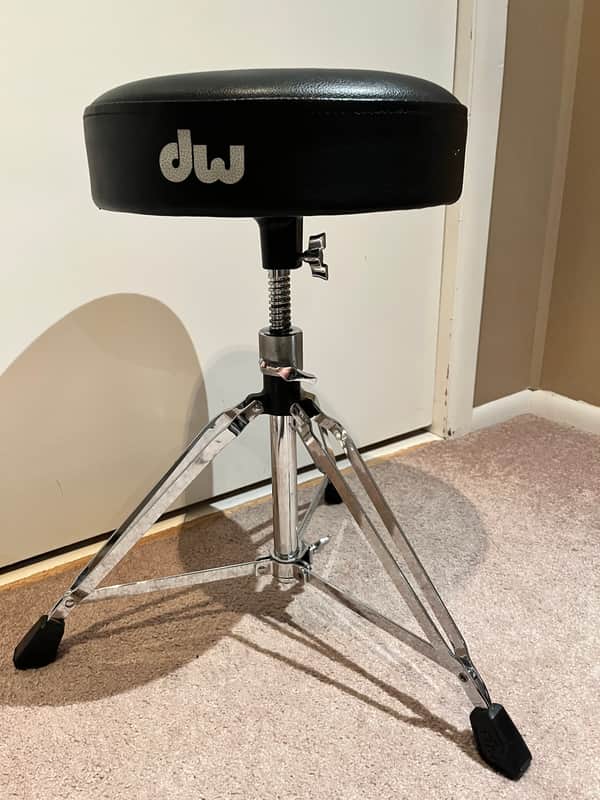 DW DWCP5100 5000 Series Round Drum Throne with Oversized Locking Nut 2010s - Chrome image 1