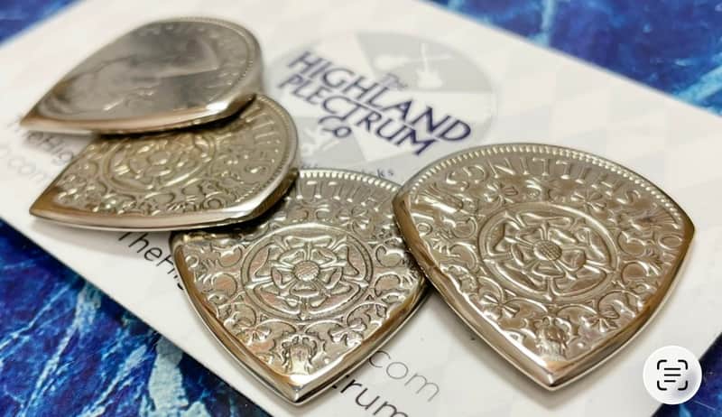 **Special Offer 20% Discount** Two (2) Queen Elizabeth Two Shillings Coin Guitar Picks. image 1