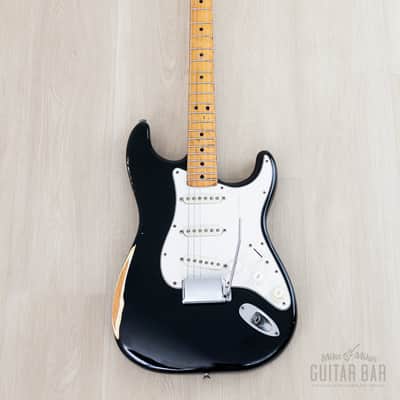 1975 Fender Stratocaster Vintage Guitar Black w/ Case image 2