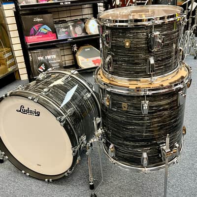 Ludwig Classic Maple Fab 3 Piece Shell Pack, Vintage Black Oyster - Floor Display image 1