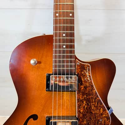Godin 5th Avenue CW Kingpin II HB Cognac Burst Hollowbody Electric Guitar w/Gig Bag - Made in Canada image 7
