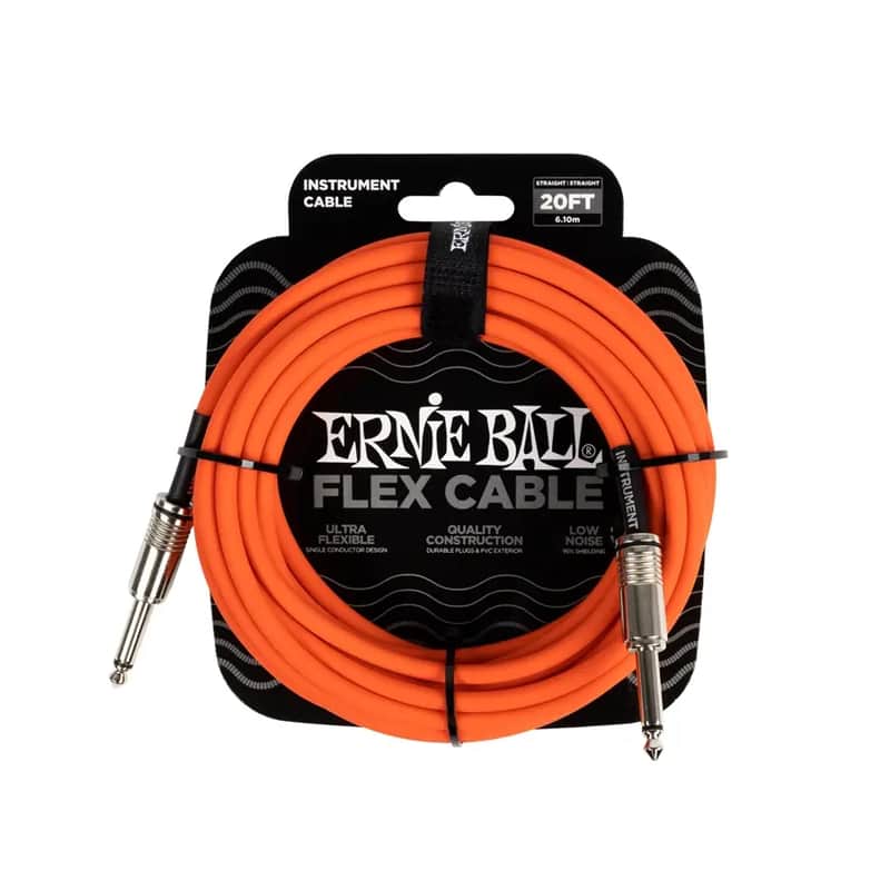 CAVO JACK-JACK  ERNIE BALL 6421 Flex Cable Orange (6mt) image 1