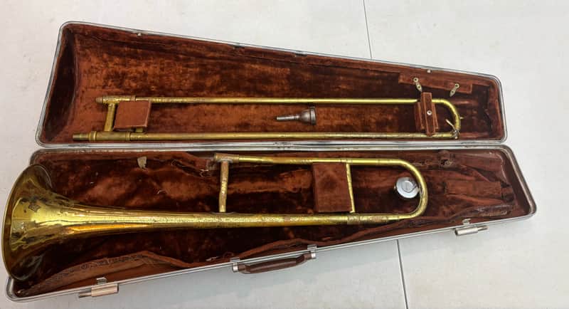 Vintage Olds Ambassador Tenor Trombone — Conn 12C Mouthpiece — Case & Brush Kit image 1
