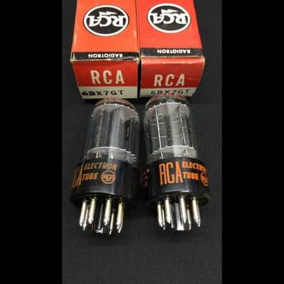 NOS Matched Pair RCA 6BX7GT Black Plate Audio Vintage Vacuum Tubes TESTED D.9590 image 1