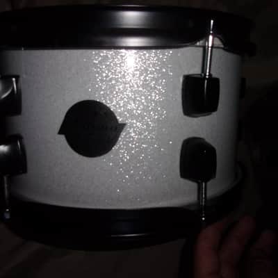 NEW Ludwig 10" x 6" Sparkle Silver Hanging Rack Tom Questlove Black Hardware New logo heads image 1