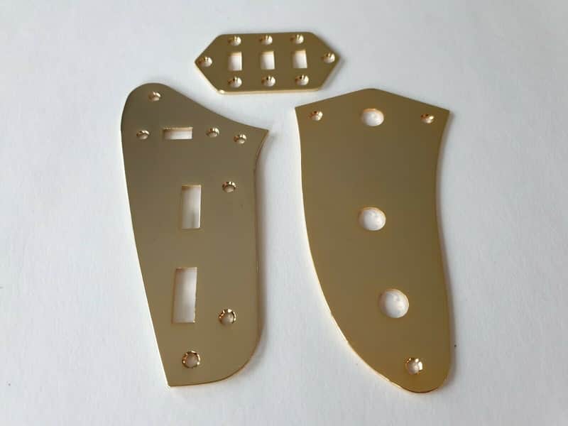 Jaguar guitar control & preset & slide switch plate kit gold fits fender new image 1