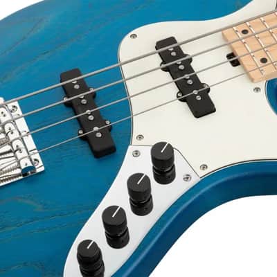 Sadowsky MetroLine 24-Fret Vintage J/J Bass-Swamp Ash Body-4 String-Ocean Blue Transparent Satin image 5