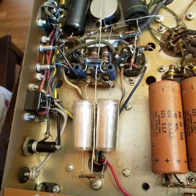 Heathkit W-5M Monoblock KT66 25 Watt Tube Power Amplifier and Cage 1959 Gold and Black image 16