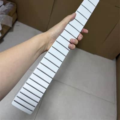 Reverse Head Stainless steel 22fret White Gloss Maple Electric Guitar Neck image 7