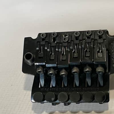 2000's Jackson Dinky Guitars JT-580LP Lefty Upgraded Black Licensed Floyd Rose Tremolo Guitar Bridge Brass Block image 4