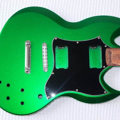 Warmoth Body Candy Green Diamondback Offset Doublecut Lightweight Mahogany image 5