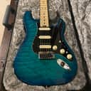 Fender Limited Edition American Elite Stratocaster HSS QMT with Maple Fretboard 2018 - Aqua Marine