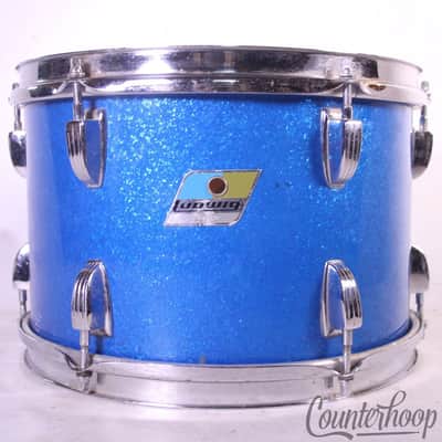 Ludwig 12x8" Blue Sparkle Tom Drum Vintage 70s Super Classic 3Ply Maple/Mahogany image 1
