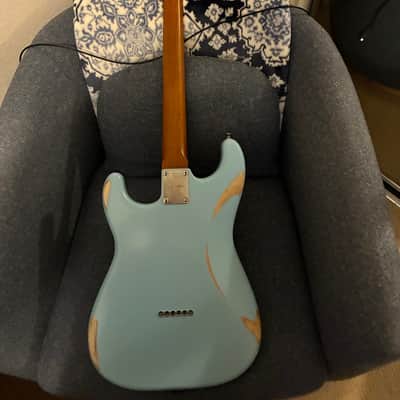 Partscaster SSH Stratocaster H/T Relic Sonic Blue SBS Alinico 2 14.5 Alinico 5 11k 10K image 2