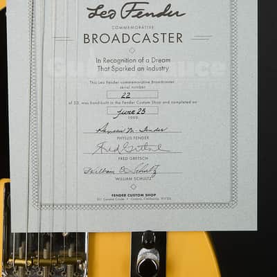 Fender Leo Fender Commemorative Broadcaster 22di50 1999 - (COD 2126UG) image 13