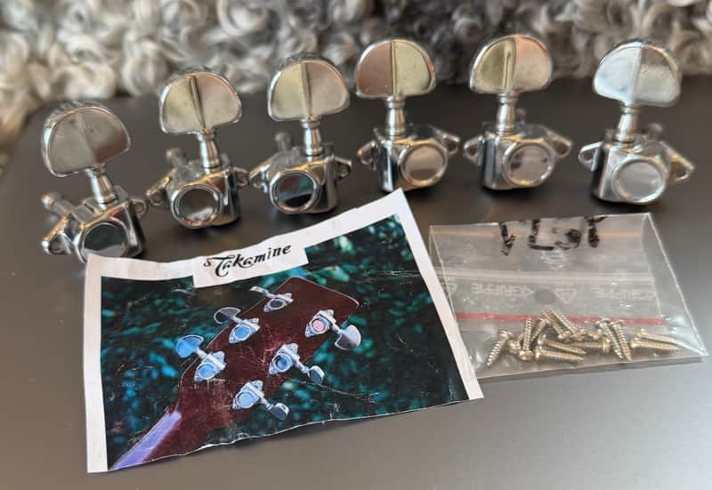 Takamine 3+3 tuners for Acoustic guitar [New old stock] 1970s - Chrome image 1