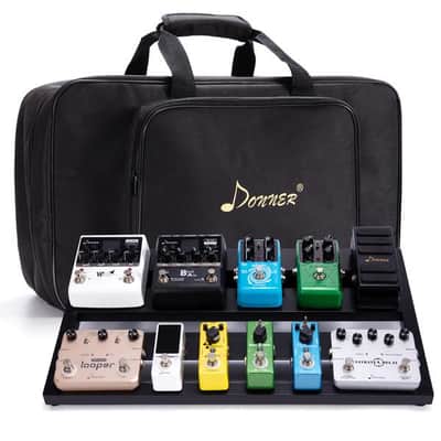 Guitar Pedal Board Case Aluminum Pedalboard 20'' x 11.4'' x 4'’ with Bag Soft Case Bundle image 2