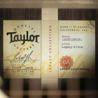 Taylor Legacy 914ce Grand Auditorium Acoustic/Electric Guitar with Hardshell Case image 16
