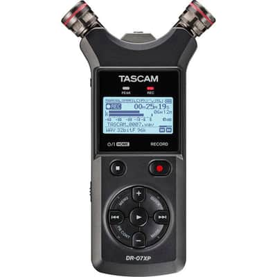 Tascam DR-07XP 2-Channel 32-Bit Float Portable Audio Recorder with Adjustable Microphones image 2