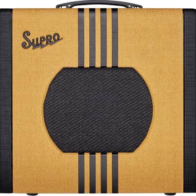 Supro Delta King 10" 1820RTB 5-Watt 12AX7 All-Tube Preamp Combo Amp 1x10 Tweed w/Black Stripes Amplifier with Tonebird MXR Cable and SFS2 Footswitch Bundle image 2