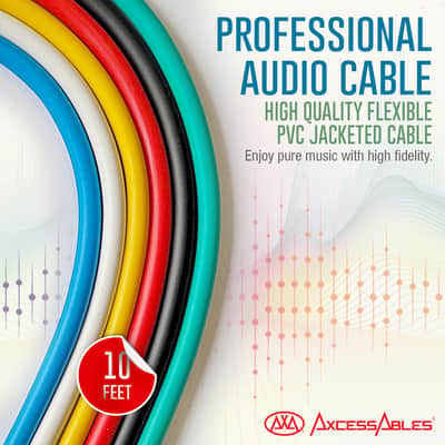 1/4" Right Angle Amp Cords for Bass & Electric Guitar - Metal Connectors, OFC Copper Wire | 10ft Right Angle to 1/4 Inch TS Straight Instrument Cable Pack| Color Amp Cables (10ft, 6 Pack) image 4