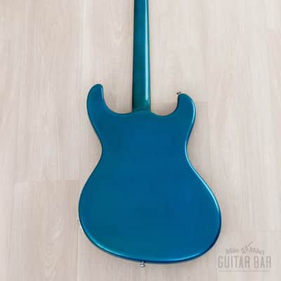 1996 Mosrite Ventures Model '63 Vintage Reissue Sidejack Blue w/ Vibramute & Case, Kurokumo image 3