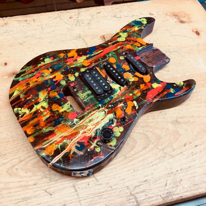 Custom Painted HSS Super Strat Style Electric Guitar Loaded Body image 1