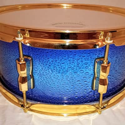MP CUSTOM MAPLE WARRIOR SERIES SNARE DRUM (C VIDEO) BOTTOM RE-RING 2025 - BRASS/BLUE BUBBLES - FREE SHIP TO C-USA! image 3