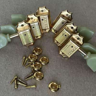 Epiphone- Vintage Style tuners, 3x3, Gold w/pearloid buttons image 1