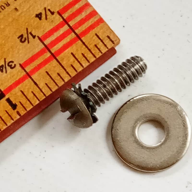 Leedy 5/8"10-24 Screw for Beavertail Lug +Star +Nickel-Steel Washers Vintage 40s image 1