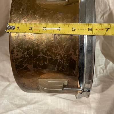 Pre-WWII Riveted Brass 6x13 Drum – Chicago Era Construction – No Extra Holes image 13
