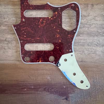 WD Jaguar Pickguard - Vintage Red Tort Celluloid + Control Plate image 1