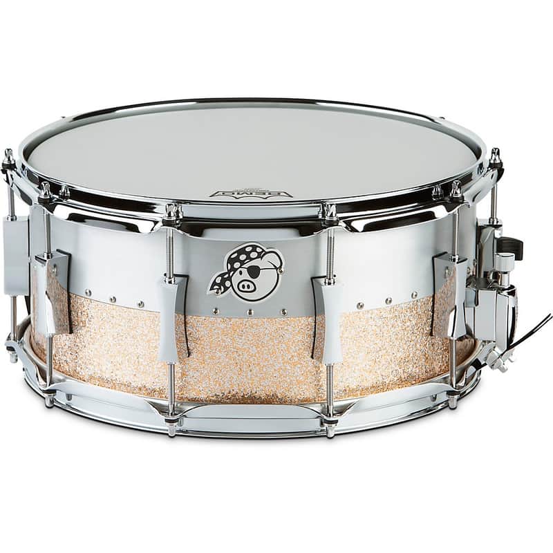 Pork Pie Aluminum Maple Hybrid Snare Drum Regular 14 x 6.5 in. Champagne Sparkle image 1