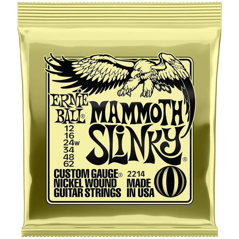 Ernie Ball P02214 Mammoth Slinky Nickel Wound Electric Guitar Strings (12-62) image 1