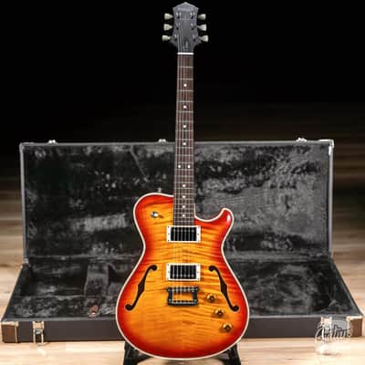 Knaggs Chena T2 Flame Top Hollowbody Guitar – CherryBurst image 1