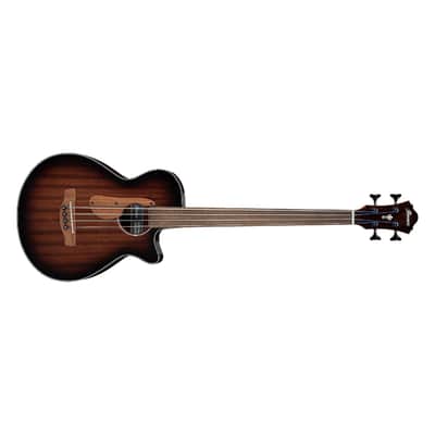 Ibanez AEGB24FE AEG Fretless Acoustic-electric Bass Guitar - Mahogany Sunburst image 3