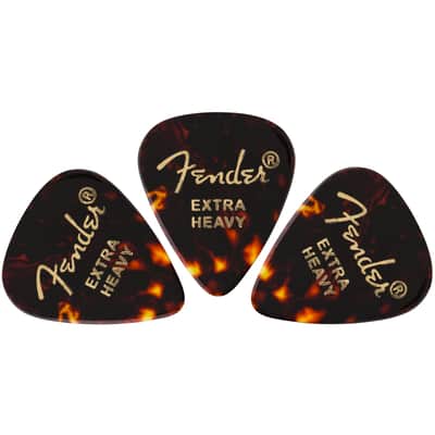 Fender Classic Celluloid 351 Shape Guitar Picks, Extra Heavy, Tortoise Shell, 12-Pack image 2