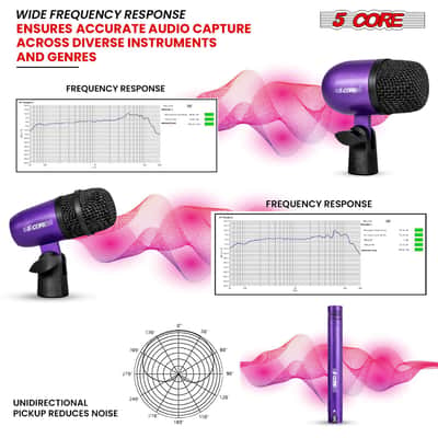 5Core Conga Mic Snare Tom Microphone Drum Kit Condenser XLR Instrument Mics image 6