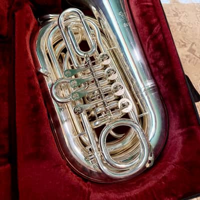 Wessex Mighty Midget TB160 Silver Plated Tornister Travel BBb Pocket Tuba image 4