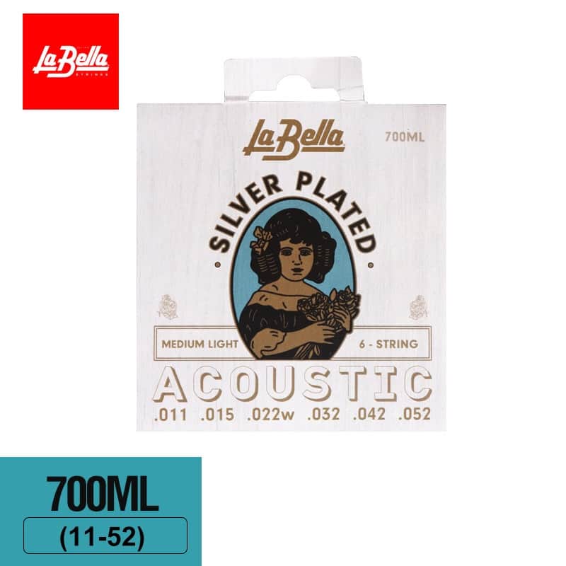 La Bella 700ML Silver-Plated Acoustic Guitar Strings – Medium-Light image 1