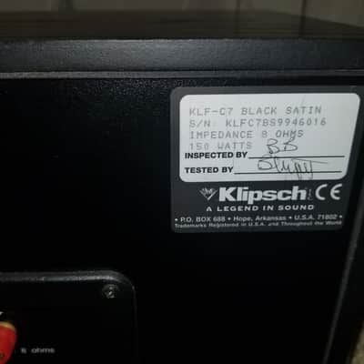 Klipsch KLF-C7 center channel Speaker 1990s Black image 10