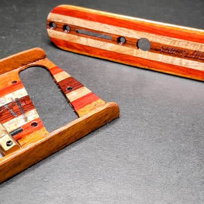 Hillbilly Guitars Custom Exotic Wood Fender Telecaster Bridge w Brass Comp Saddles image 4