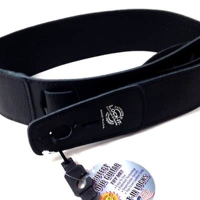 LOCK-IT Guitar Strap Black  Soft Leather Patented Locking Technology