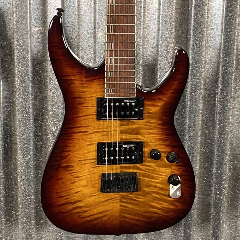 ESP LTD H-200 Flame Top Dark Brown Sunburst Guitar & Case #1026 Used image 1