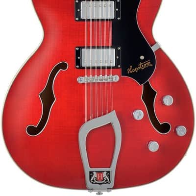 Hagstrom HSVIDLX1204 Electric Guitar, Viking DLX, Wild Cherry Transparent, 12-stri ng image 1
