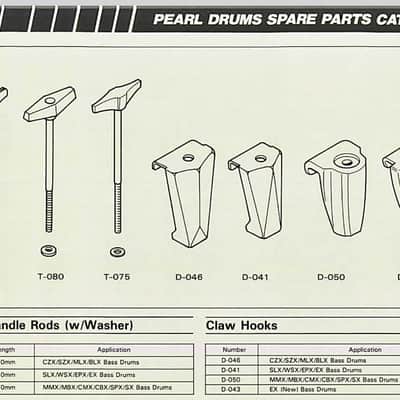 Pearl Bass Drum Claws, Lugs, and Tension Rods (16 pcs) image 12
