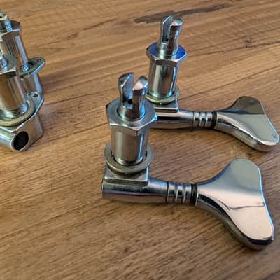 Schaller Bass Guitar Tuning Pegs Vintage Mid 1970s Nickel 2 Pegs Good 2 For Parts image 7